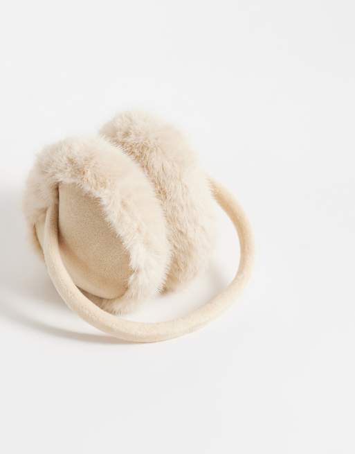 Accessorize faux fur earmuff in cream, 3 of 3