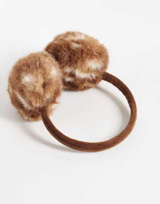 Accessorize faux fur earmuffs in deer print, 2 of 3