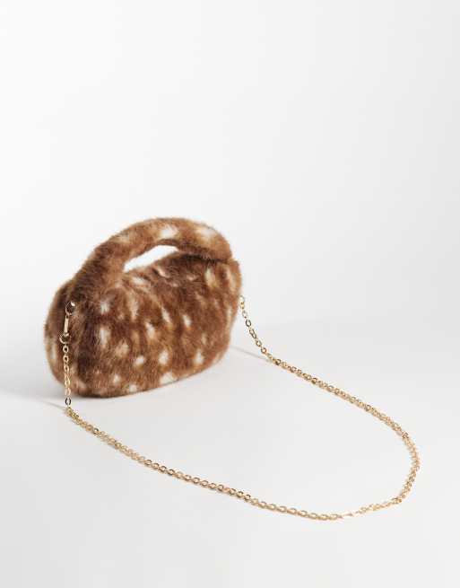 Accessorize faux fur grab bag in deer print, 4 of 4