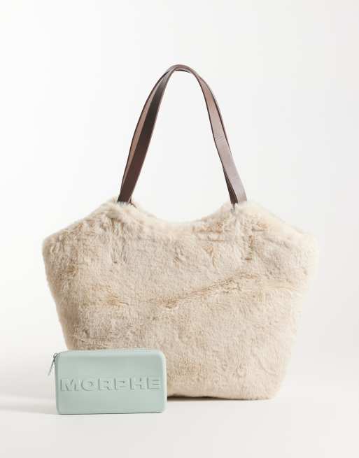 Accessorize faux fur shoulder bag in cream, 2 of 4