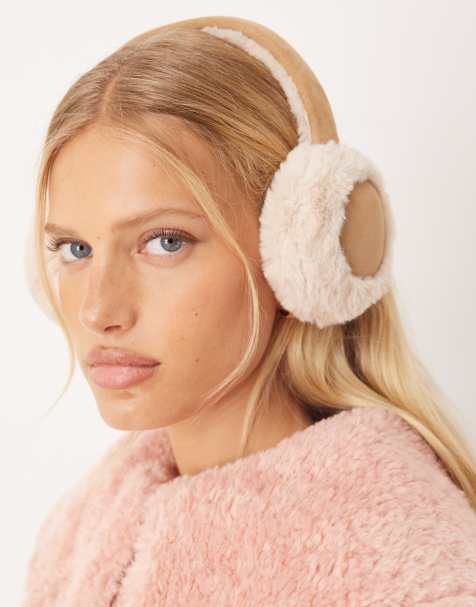 Accessorize faux fur suedette earmuff in light brown - view 1
