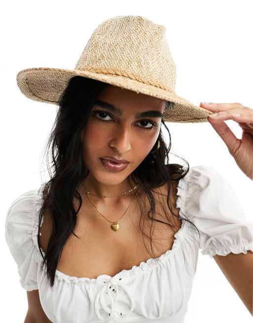 Accessorize fedora hat in straw