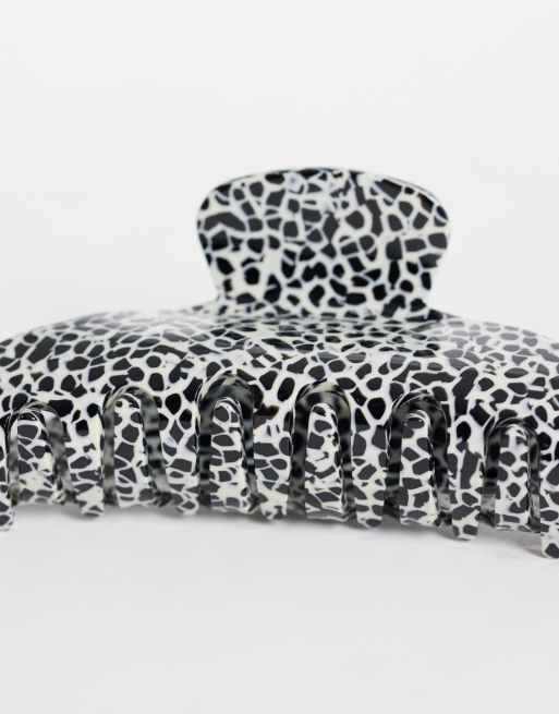 Accessorize fermaglio a pinza per capelli maculato in bianco e nero, 3 di 3