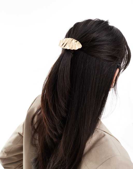 Accessorize - Fermaglio color oro spazzolato a pieghe