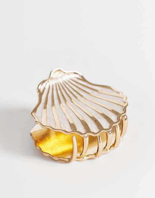 Accessorize - Fermaglio per capelli a conchiglia in resina color oro