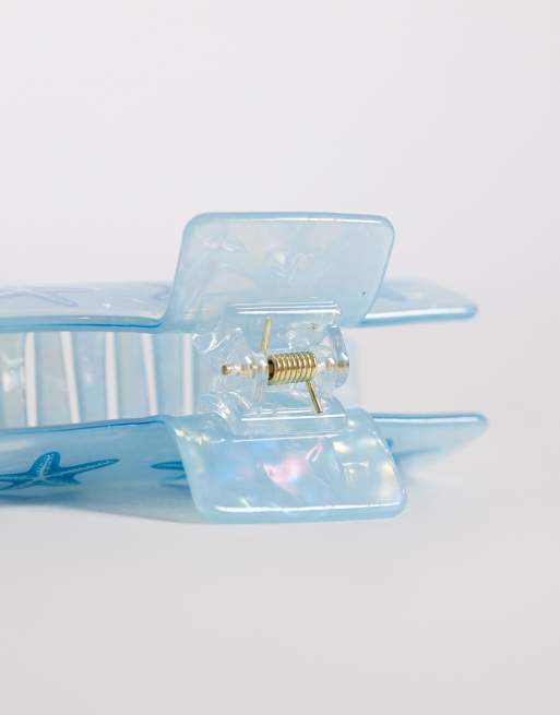 Accessorize - Fermaglio per capelli blu con stampa di tre stelle marine, 2 di 3