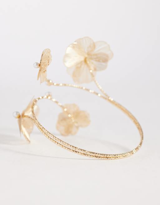 Accessorize filigree flower arm cuff in gold tone, 2 of 3