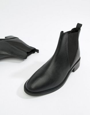 flat leather chelsea boots