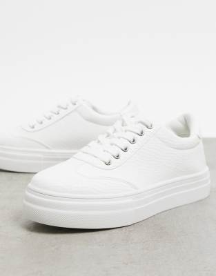 womens white flatform trainers