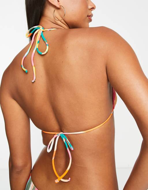 Accessorize – Flerfärgad bikiniöverdel i trekantsmodell med tropiskt mönster , 2 av 4