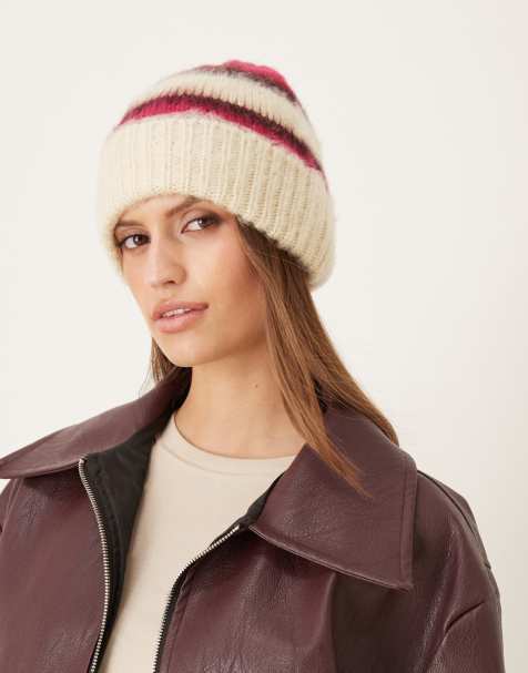 Accessorize – Flerfärgad, randig mössa med borstad finish - view 1