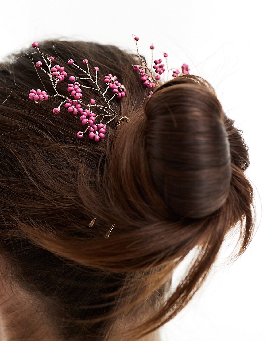 Accessorize floral hair pins in pink