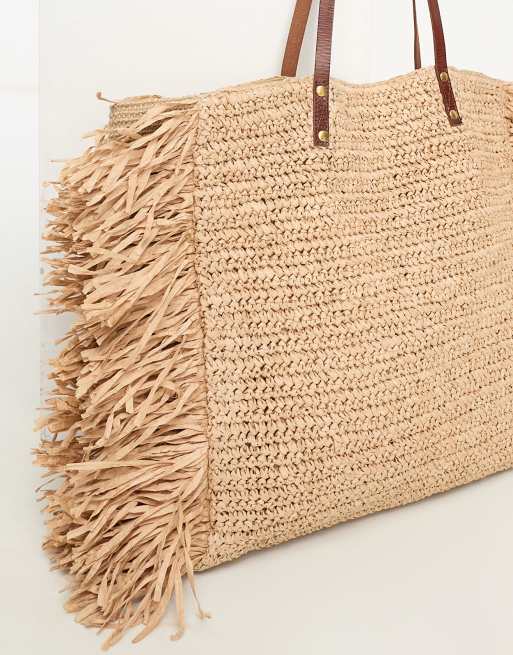 Straw beach online tote