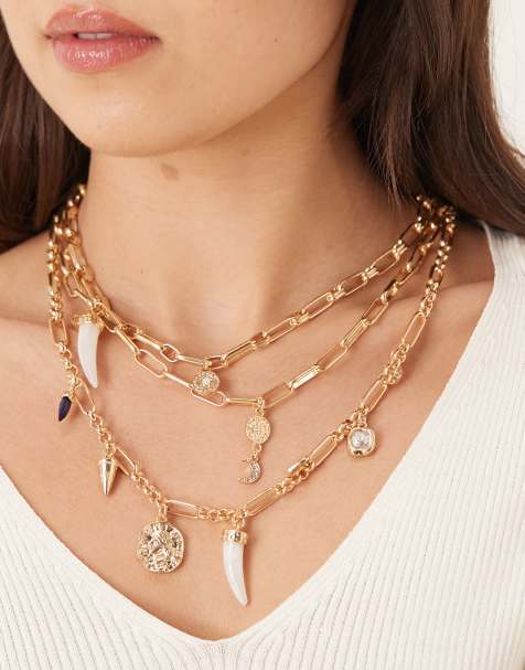 Accessorize - Gelaagde ketting met hangertjes in goudkleur - view 1