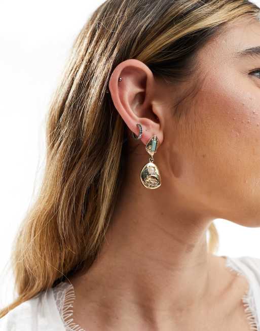 Green gem deals drop earrings