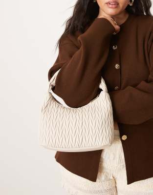 Accessorize - Gesteppte Handtasche in Cremeweiß