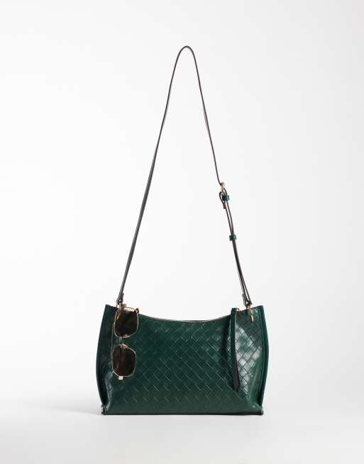 Accessorize geweven crossbodytas in groen, 2 van 4