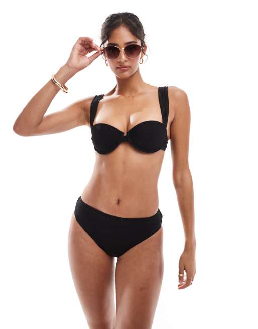 Accessorize glitter bikini in black