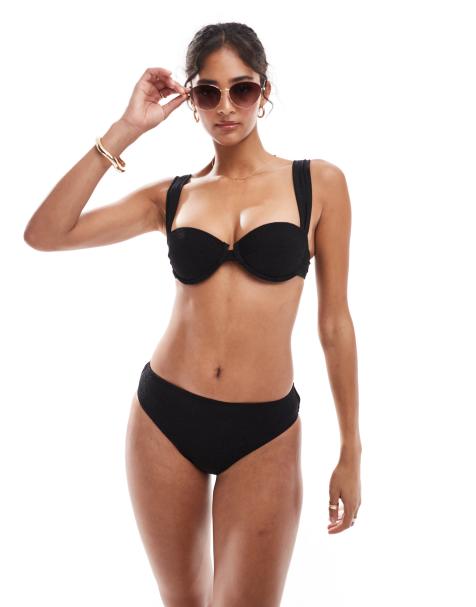 Accessorize – Glitzer-Bikini in Schwarz - view 1