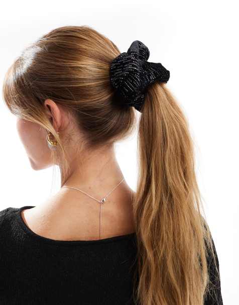 Accessorize – Glitzernder Scrunchie in Schwarz - view 1
