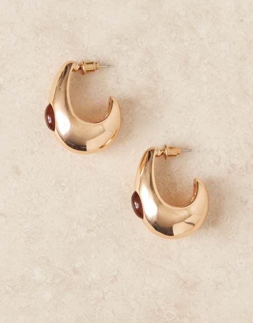 Accessorize – Goldfarbene Ohrringe mit Tropfendesign und Schmucksteinverzierung, 2 von 3