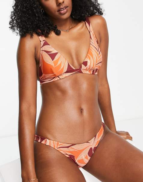 Accessorize – Góra od bikini z trójkątnymi miseczkami w tropikalny wzór - view 1