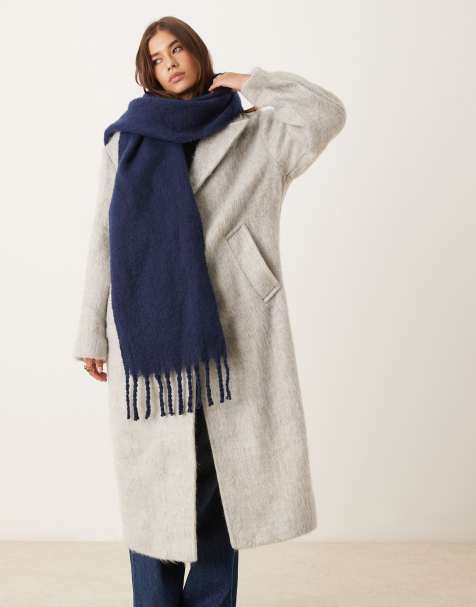 Accessorize skinny super fluffy scarf in navy