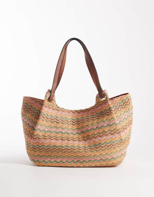 Accessorize - Grand sac porté épaule à rayures - Multicolore