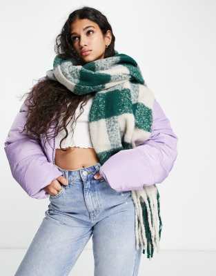 Accessorize Green Plaid Blanket Scarf