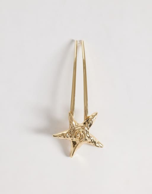 Accessorize – Guldfärgad hårnål med metallstjärna, 3 av 3