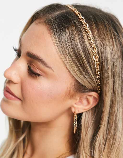 Accessorize – Guldfärgat diadem i flätad metall 