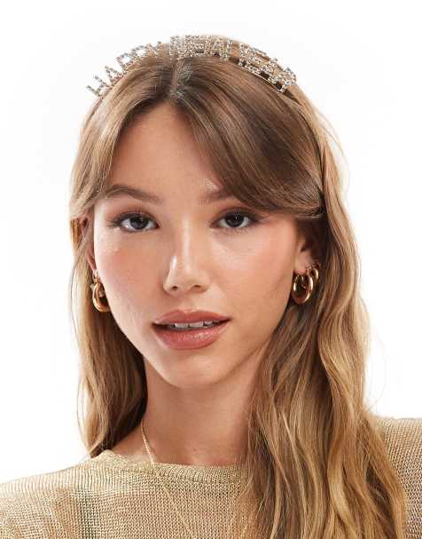 Accessorize – Guldfärgat, festligt diadem med "Happy New Year"-text - view 1