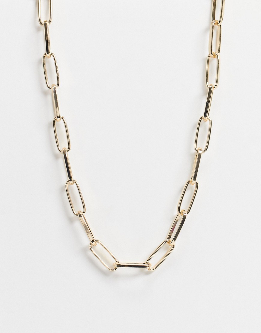 Accessorize – Guldfärgat grovt halsband med stort spänne