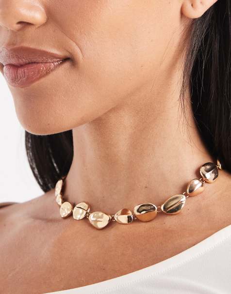 Accessorize – Guldfärgat halsband i smält design - view 1