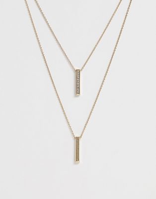 Accessorize – Guldfärgat halsband med hängsmycke och Swarovski-kristaller