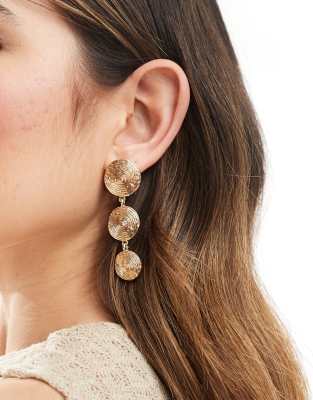 Accessorize - Guldfarvede lange hængeøreringe med hvirveldesign