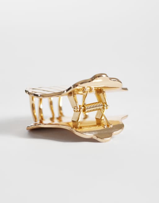 Accessorize - Guldfarvet hårklemme i resin med muslingedesign, 2 af 3
