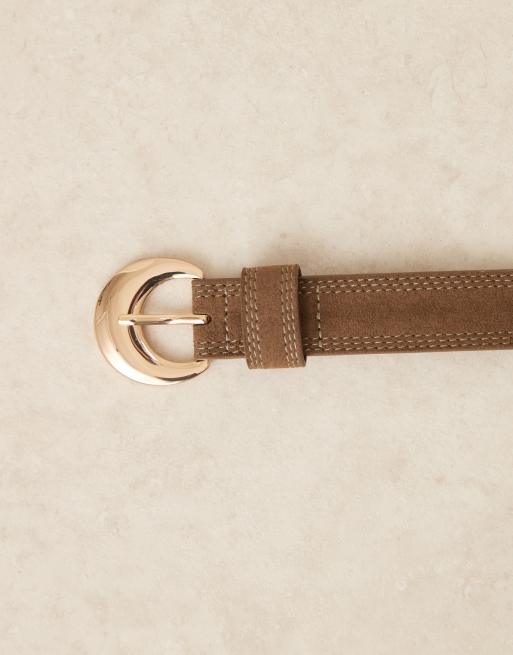 Accessorize – Gürtel in Braun mit Ziernaht und Schnalle, 2 von 3