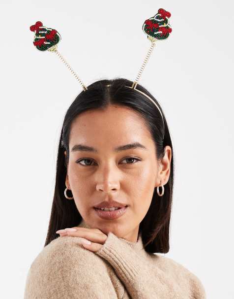 Accessorize - Haarband met kerstbomen van kraaltjes in multi - view 1