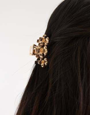 Accessorize - Haarklammer aus goldfarbenem Metall mit Blumendesign