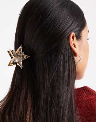 Accessorize - Haarklammer aus goldfarbenem Metall mit Sterndesign