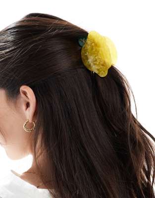 Accessorize - Haarklammer in Gelb mit Zitronen-Design