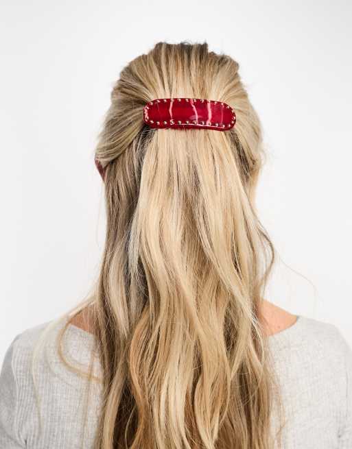 Accessorize - Haarspeld van hars met studs in rood