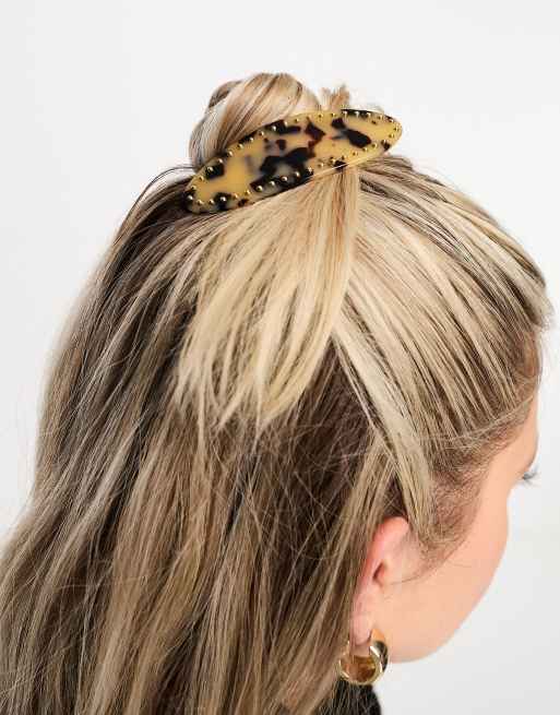 Accessorize - Haarspeldje in tortoise bruin met studs