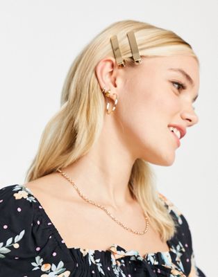Accessorize hair slides in gold
