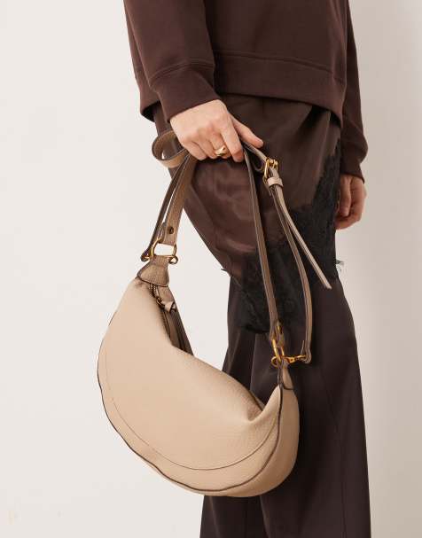 Accessorize – Halbmondförmige Schulter-/Umhängetasche in Nerzbraun - view 1