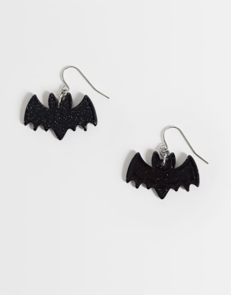 Accessorize Halloween Bianca bat earrings in black - view 1