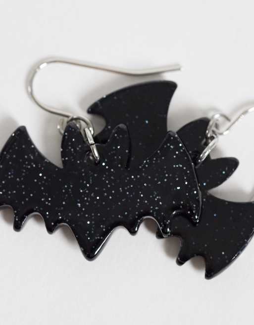 Accessorize Halloween Bianca bat earrings in black, 2 of 4