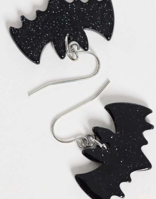 Accessorize Halloween Bianca bat earrings in black, 4 of 4