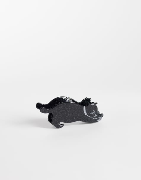 Accessorize Halloween Casper cat claw clip in black - view 1